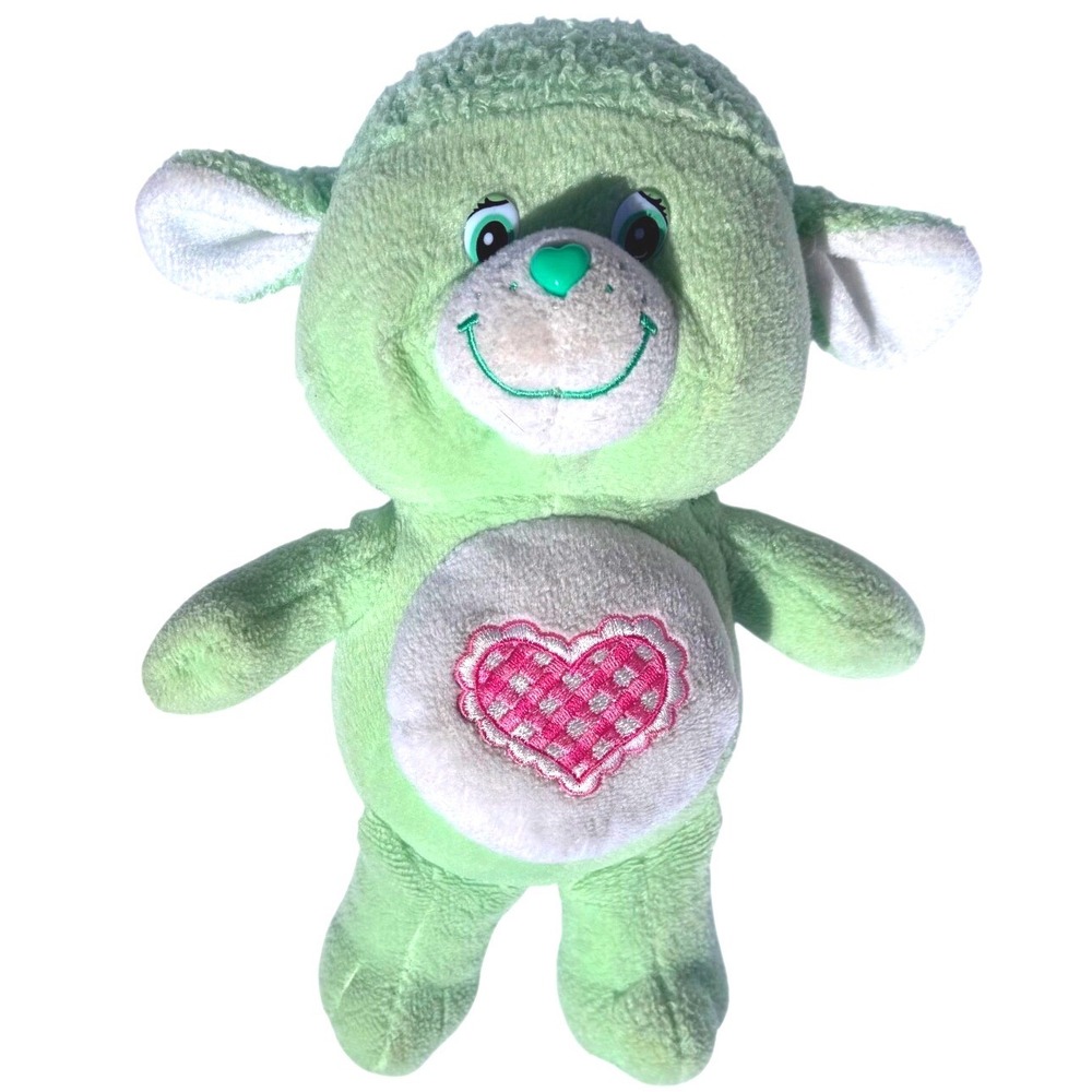 Care Bears Cousins Gentle Heart Lamb Plush 2004 Play Along Green 8 Inch